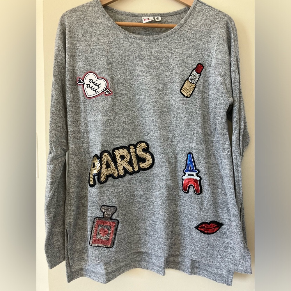 Oh MG!  Women Gray Sweater size XL